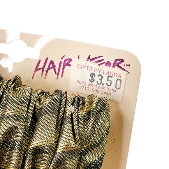Vintage 80s Gold Scrunchie Hair Barrette Clip- Illuminations Hair Wear- NOS - Picture 2 of 5